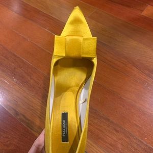 Mustard Satin heel